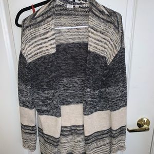 Longline striped cardigan